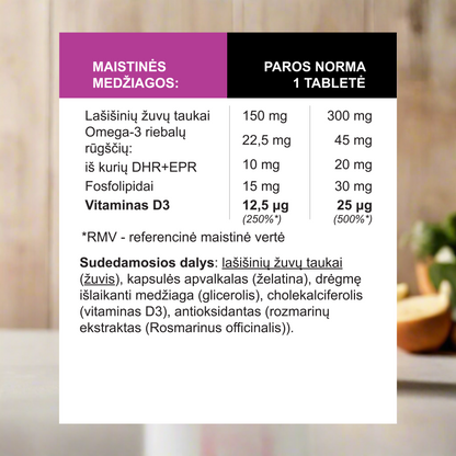 Vitaminas D3 (500TV), 120 kapsulių