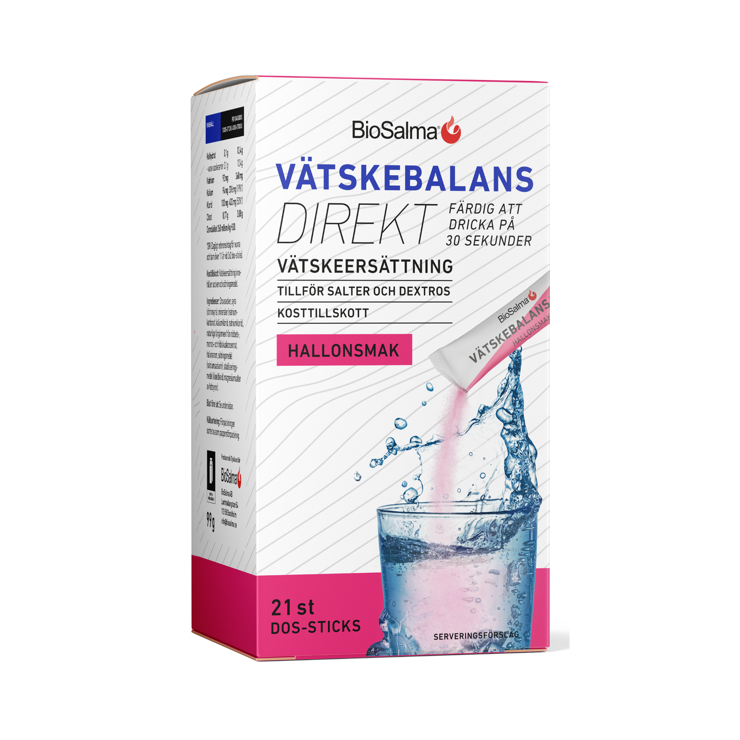 Vandens Balansas Direct berry-flavored electrolytes, 21 packs.