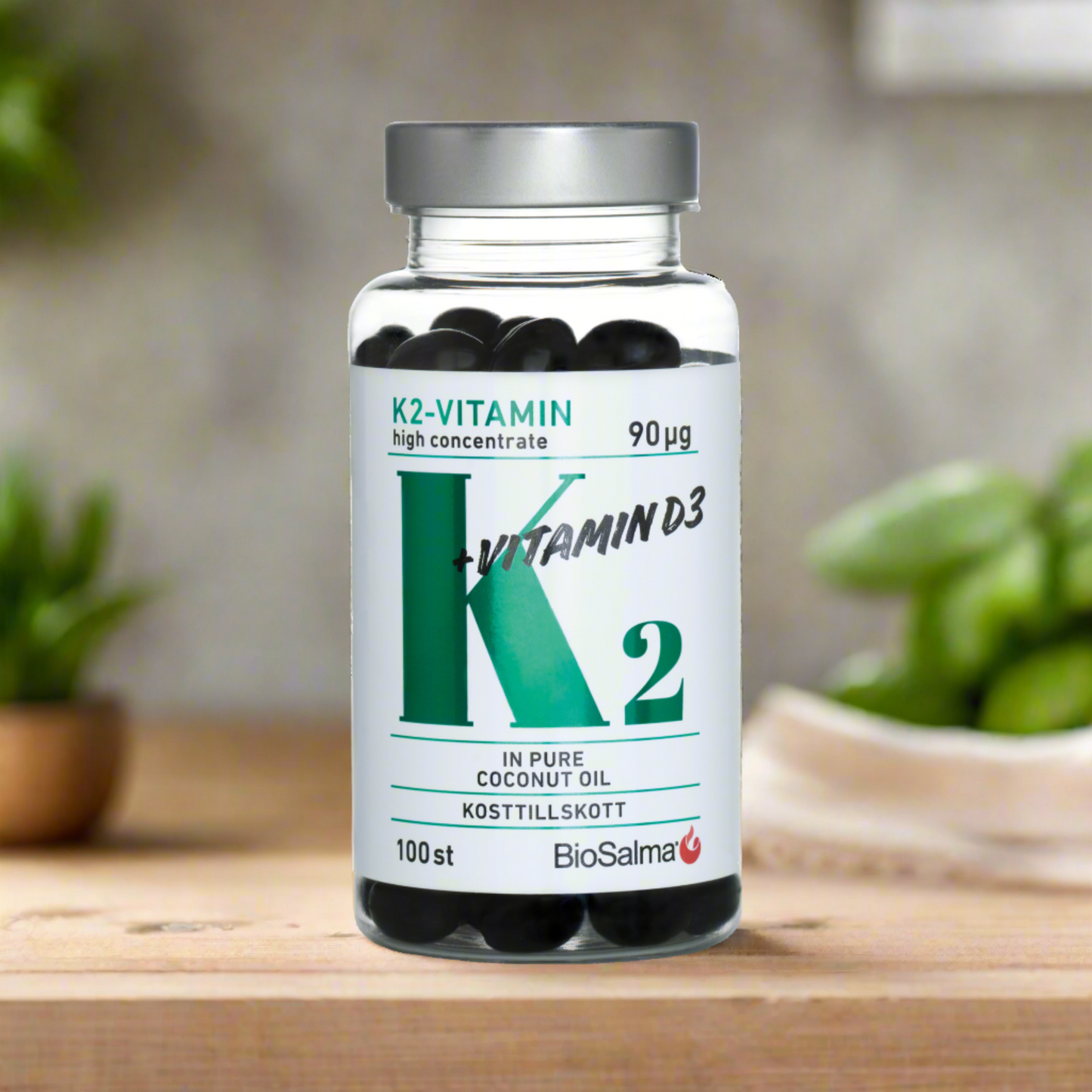 Vitaminas K2 + Vitaminas D3, 100 vnt.