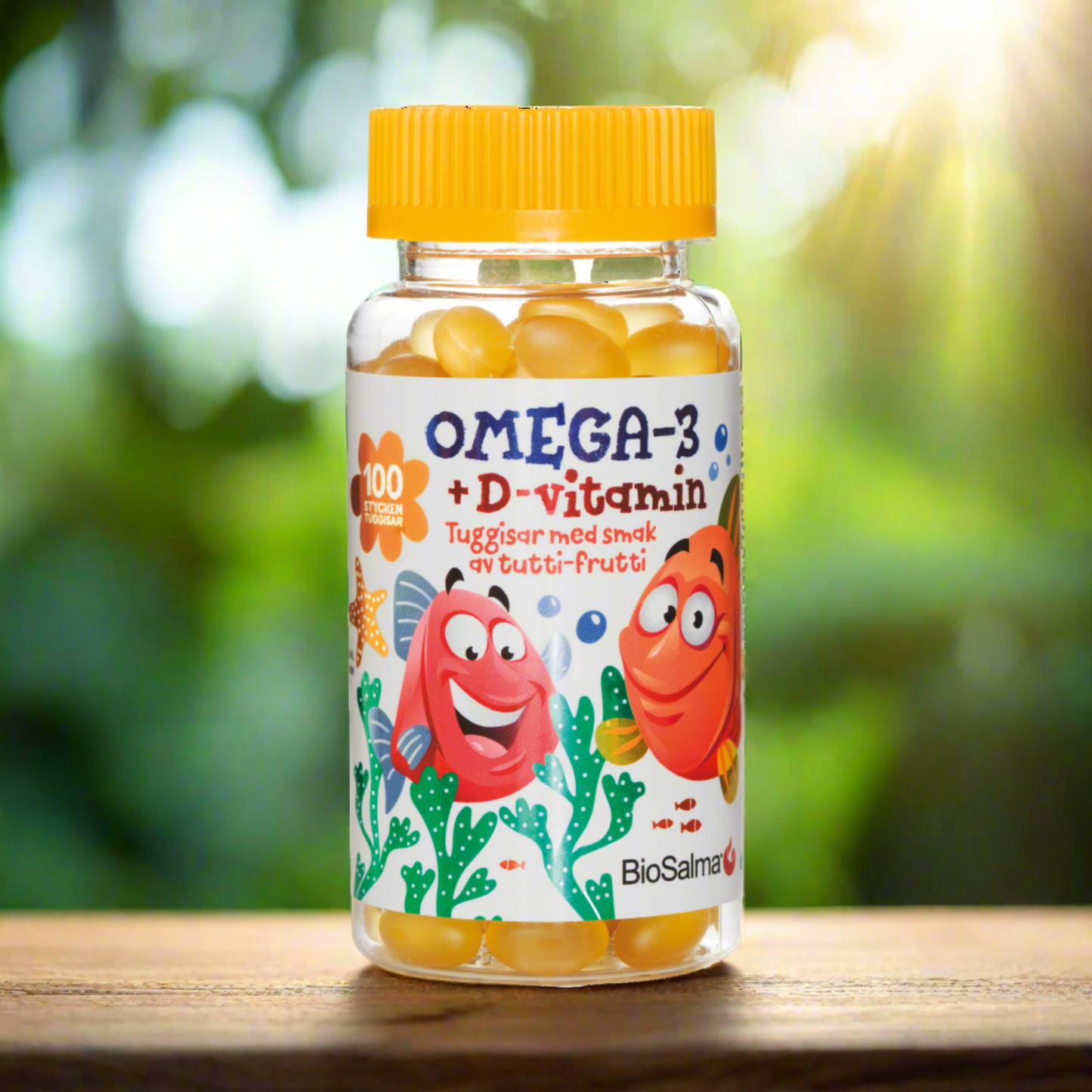 Omega-3 fish oil for children with Vitamin D3, E and K, 100 chewable capsules